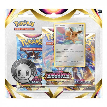 POKEMON SPADA E SCUDO LUCENTEZZA SIDERALE PACK BLISTER DA 3 POKèMON COMPANY