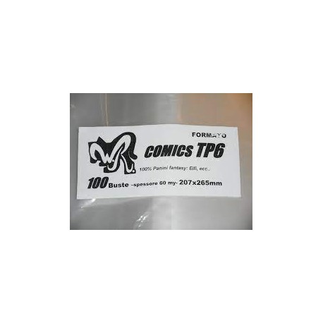 BUSTE X FUMETTI mm 207x265 COMICS TP6 ogni confezione contiene 10 buste singole VARIO