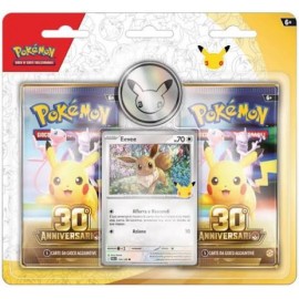 POKEMON 30 ANNIVERSARIO BLISTER 2 BUSTE CON EEVEE POKEMON